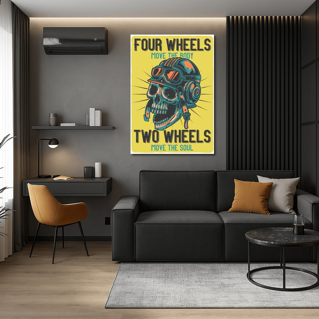 Skull in Helmet: Freedom of the Road for Man Cave