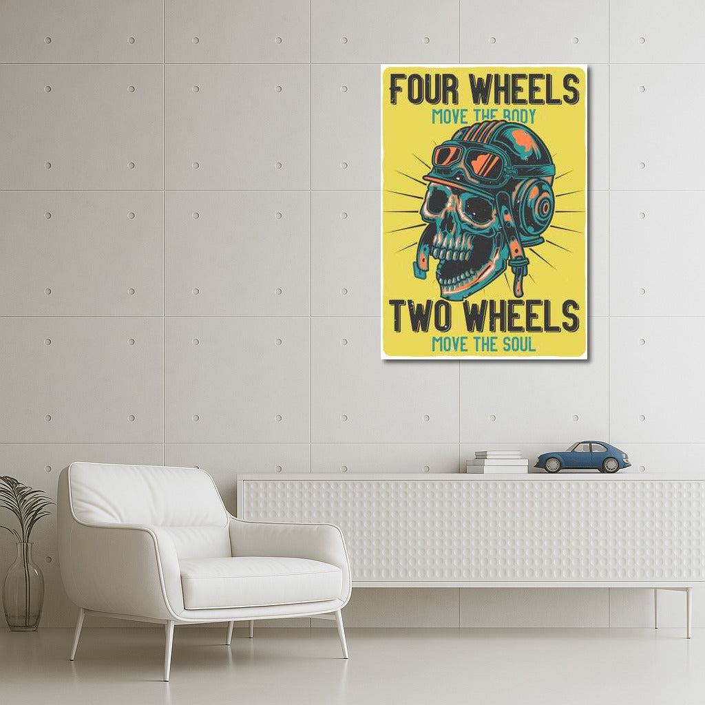 Skull in Helmet: Freedom of the Road for Man Cave