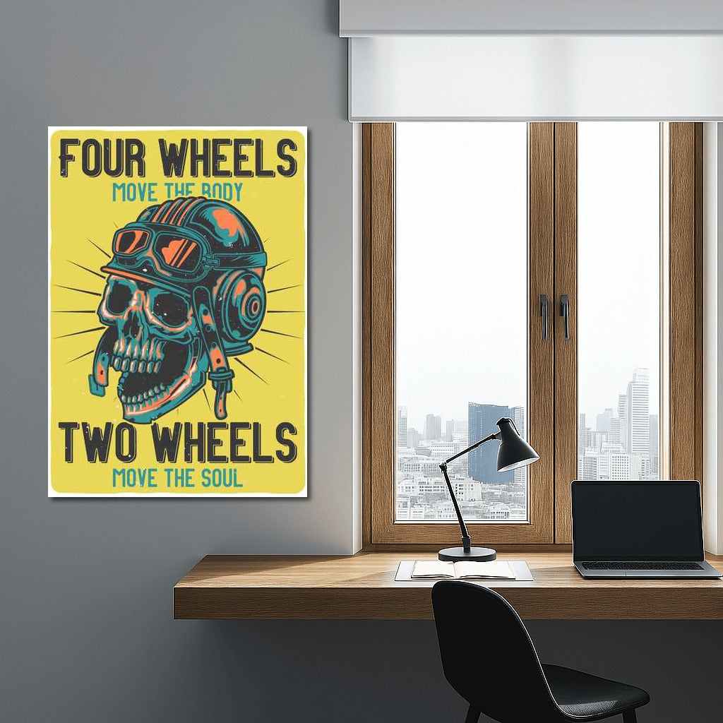 Skull in Helmet: Freedom of the Road for Man Cave