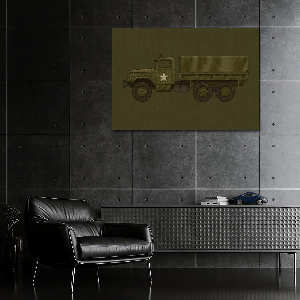 Retro Army Truck: Memory and Strength of Veterans