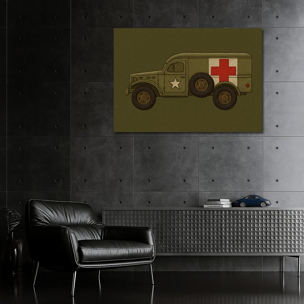 Retro Military Vehicle: Courage and Honor Military Veterans