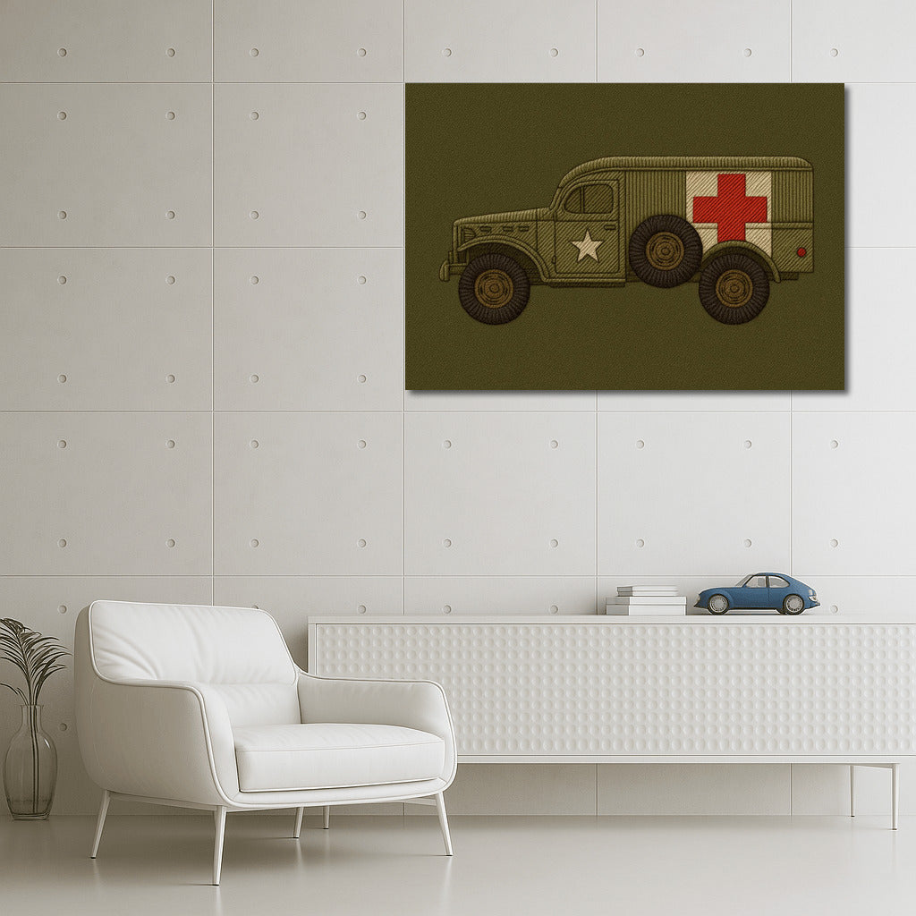 Retro Military Vehicle: Courage and Honor Military Veterans