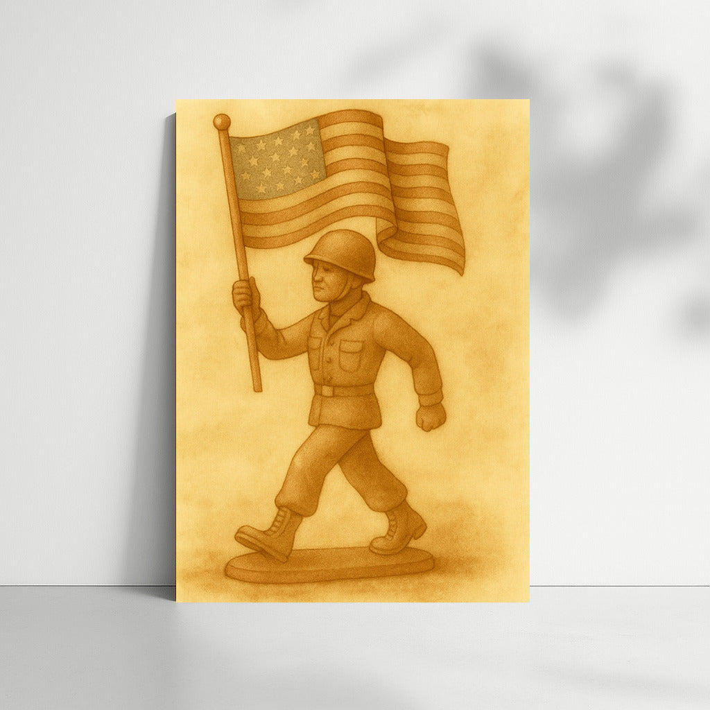Strength and Honor: Soldier with a Banner - Military Veterans
