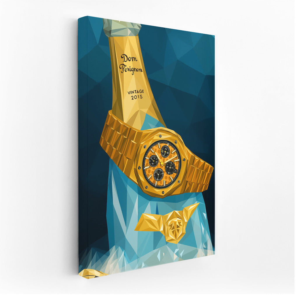 Luxury Time: Gold Watches and Champagne