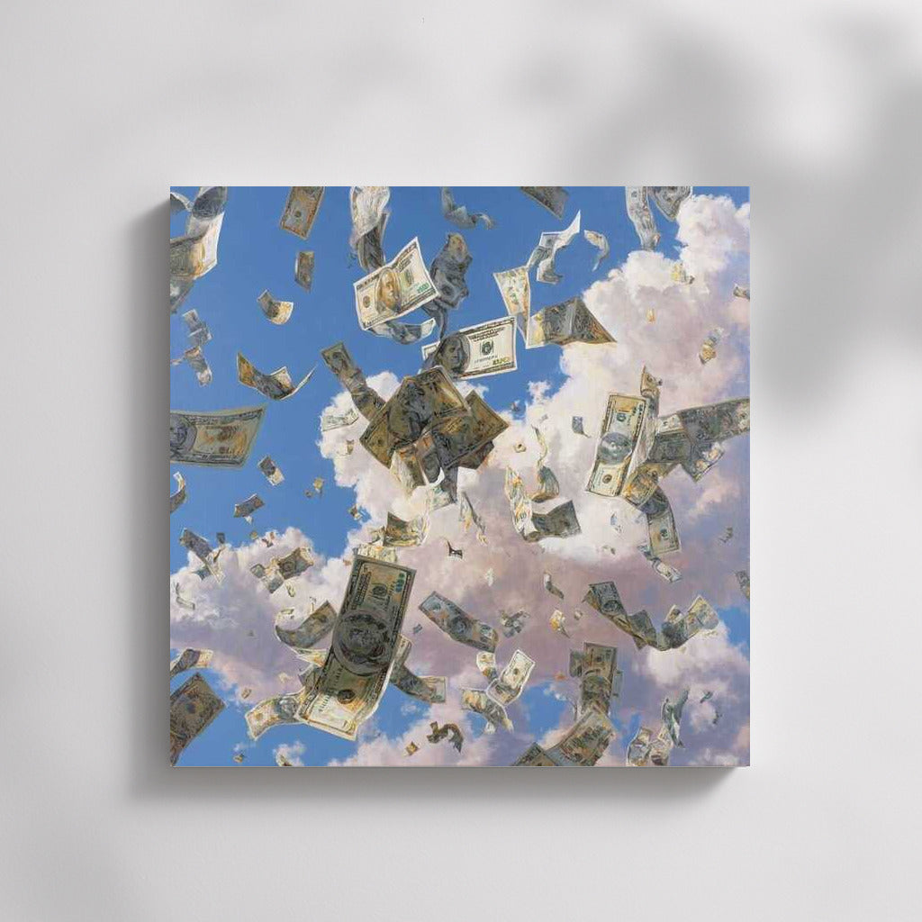 Rain of Money: Flight of Banknotes in the Sky