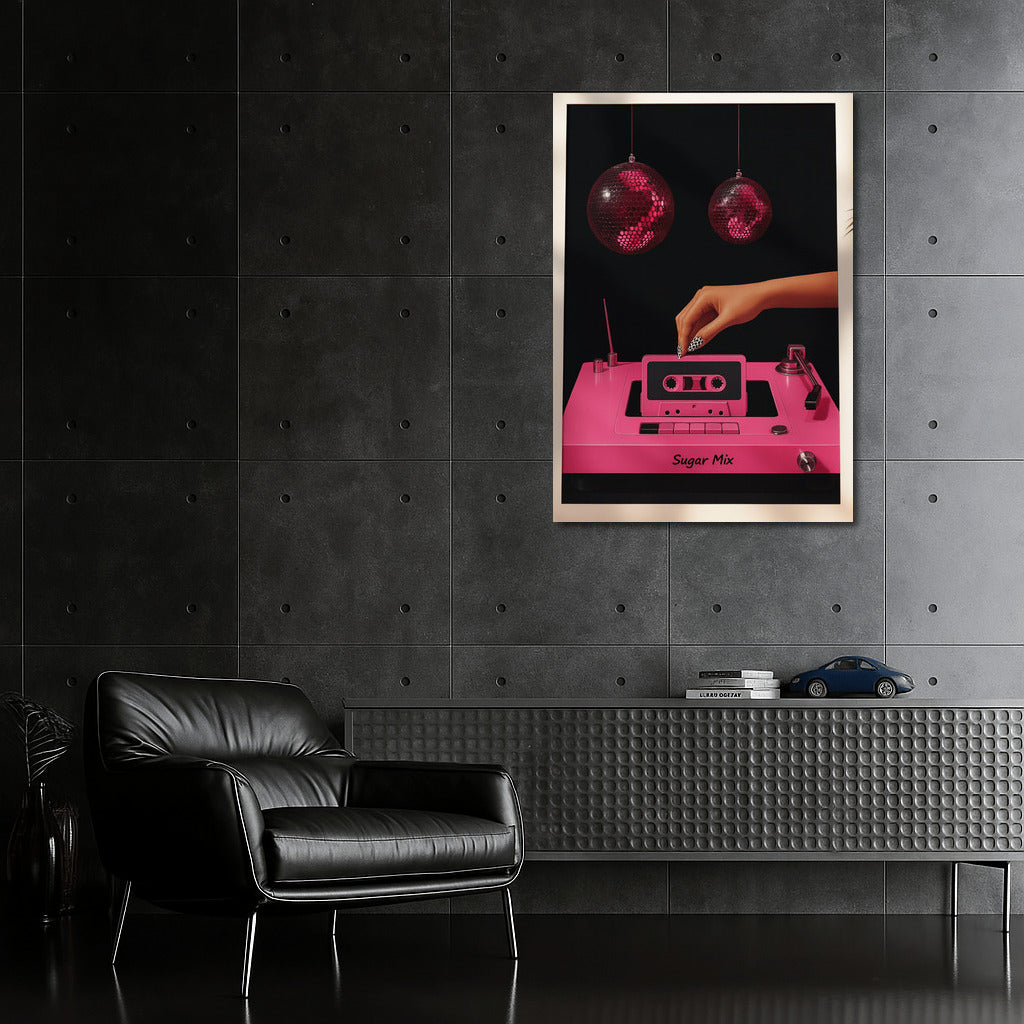 Retro record player and cassette: stylish accent in the interior