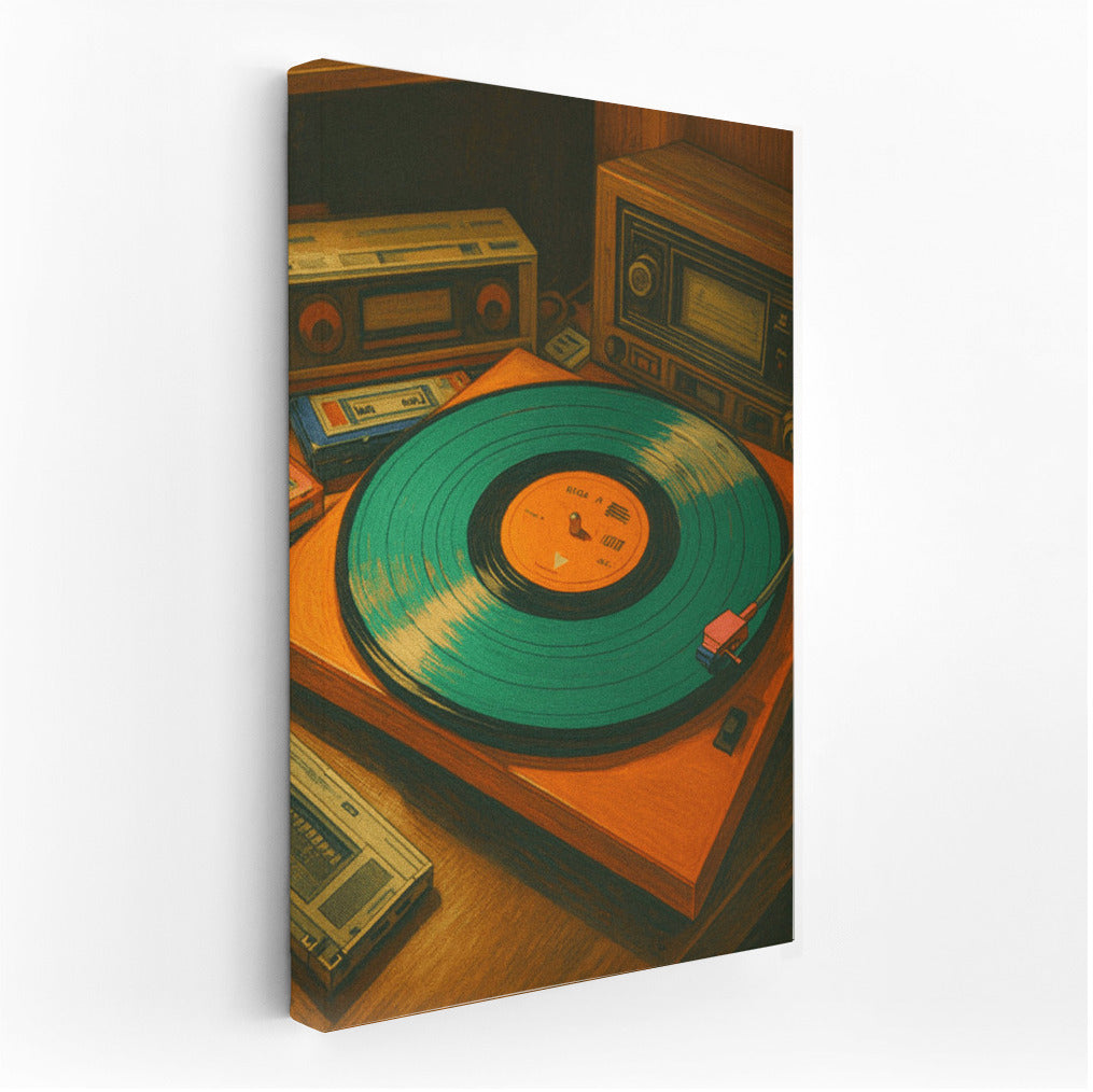 Vinyl Magic: Retro Tape Recorders and Musical Instruments
