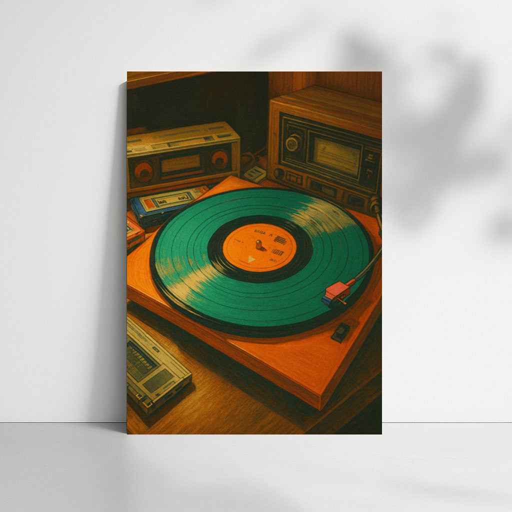 Vinyl Magic: Retro Tape Recorders and Musical Instruments