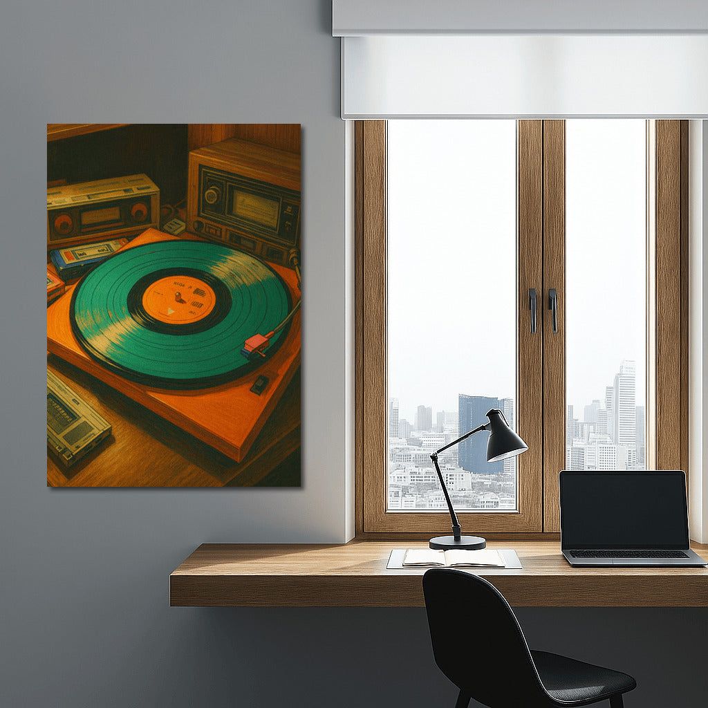 Vinyl Magic: Retro Tape Recorders and Musical Instruments