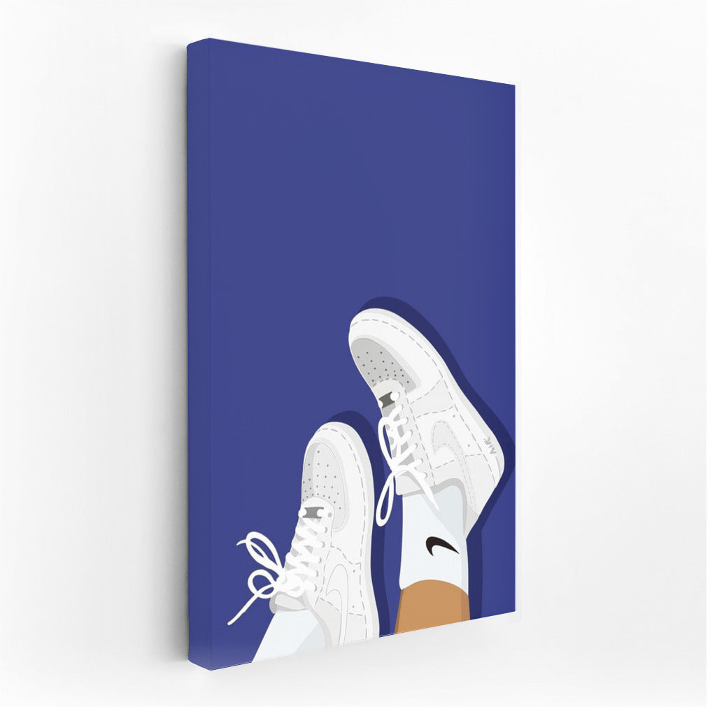 Nike Flying Sneakers On Blue Background
