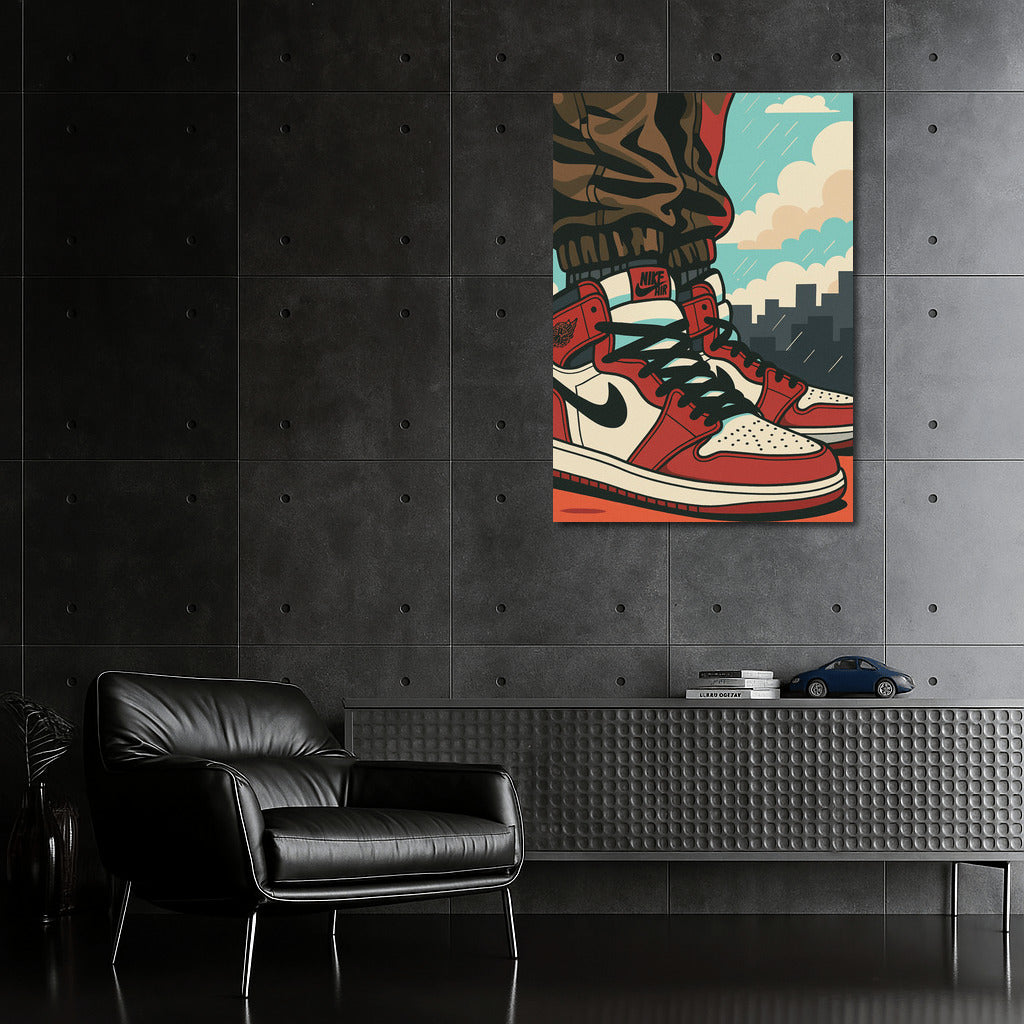Urban Energy: Nike Air Sneakers in Pop Art Style