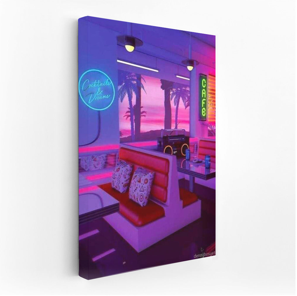 Neon Night at the Diner: Retro 80s Nostalgia Cocktail Dreams
