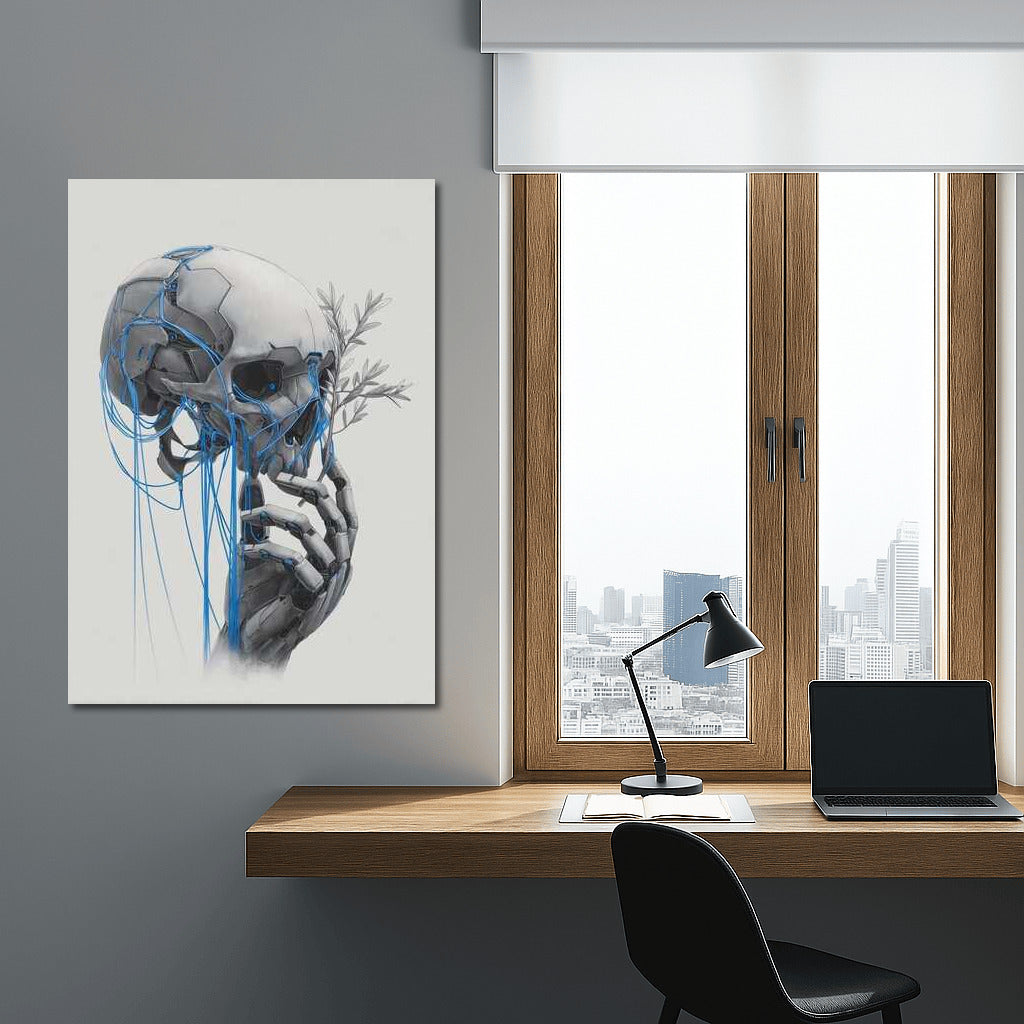 Cyberpunk Skull: The Fusion of Nature and Technology