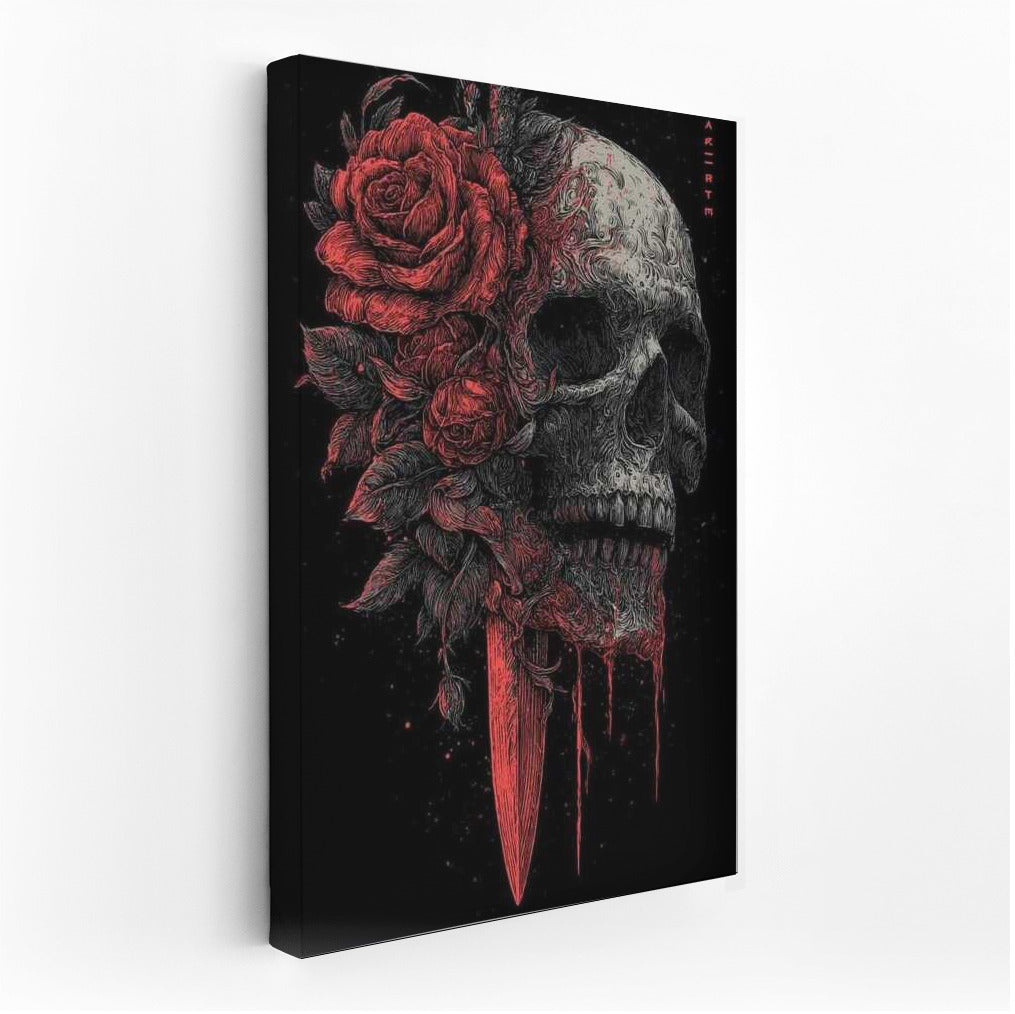 Skull Dance with Flowers and Dagger