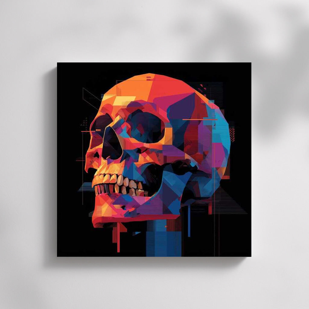 Skull Geometry: Vivid Collage of Modernity