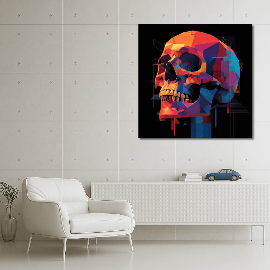 Skull Geometry: Vivid Collage of Modernity