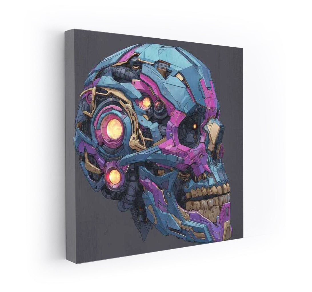 Futuristic Skull in Bright Colors