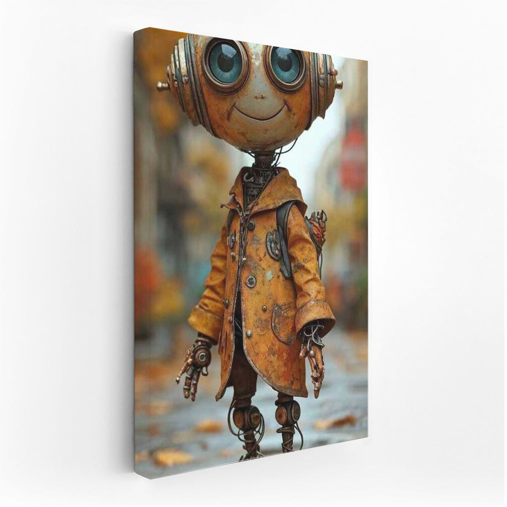 Mechanical Gentleman in Retro Coat: Steampunk Charm