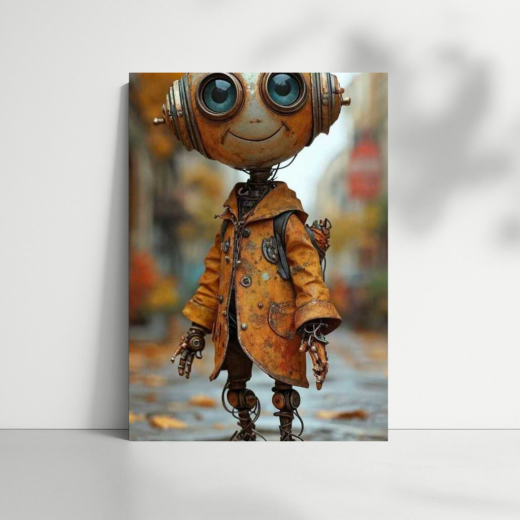 Mechanical Gentleman in Retro Coat: Steampunk Charm
