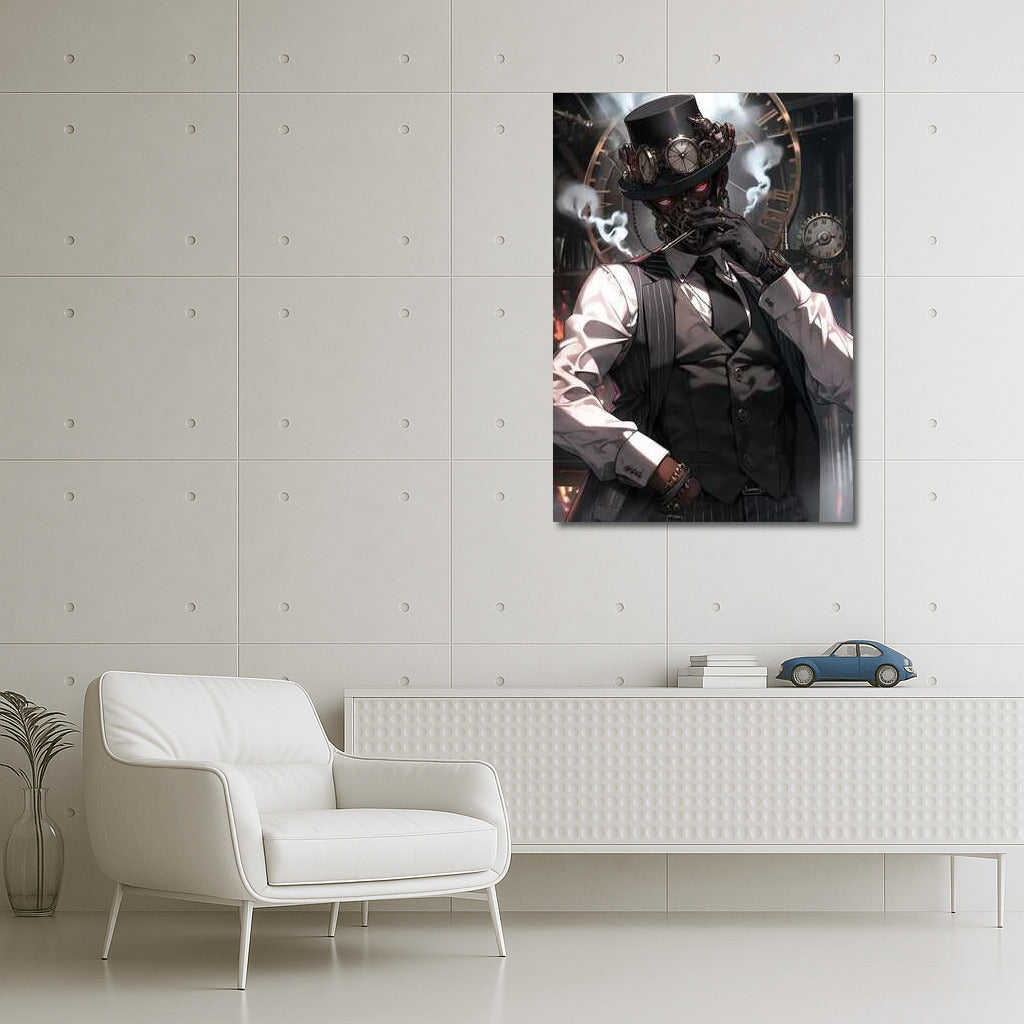 Steampunk Mystery Hero: Gears and Clocks in Factory Aesthetics