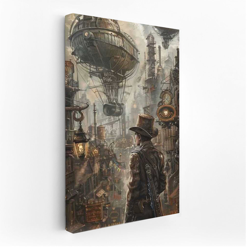 Mysterious Traveler in the World of Steampunk Machines