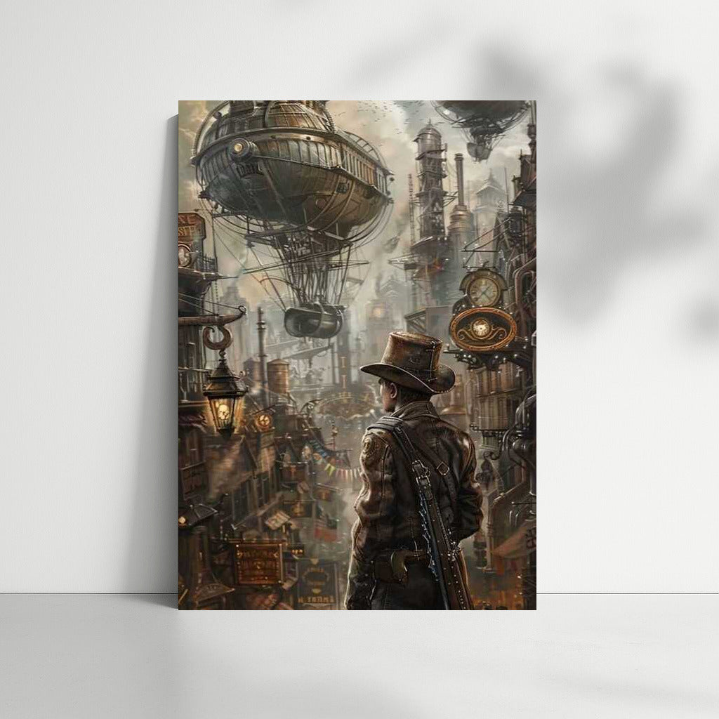 Mysterious Traveler in the World of Steampunk Machines
