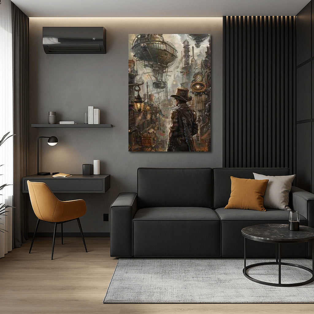 Mysterious Traveler in the World of Steampunk Machines