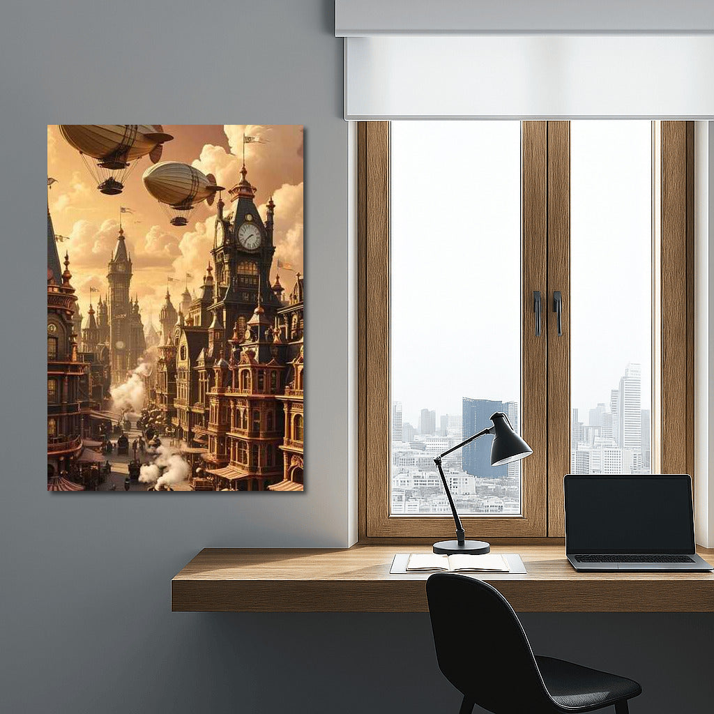 The Majesty of Airships: Steampunk Over a Victorian City