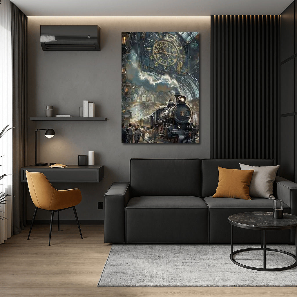 Epic Steam Locomotive: Victorian Steampunk Landscape