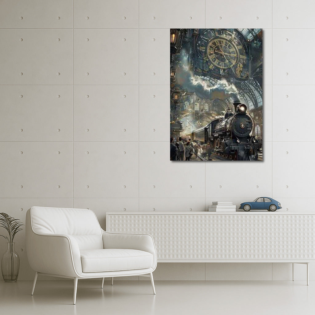 Epic Steam Locomotive: Victorian Steampunk Landscape