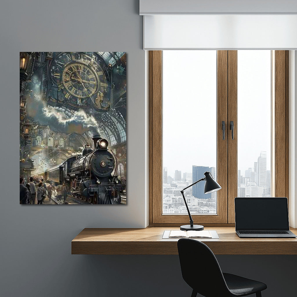 Epic Steam Locomotive: Victorian Steampunk Landscape