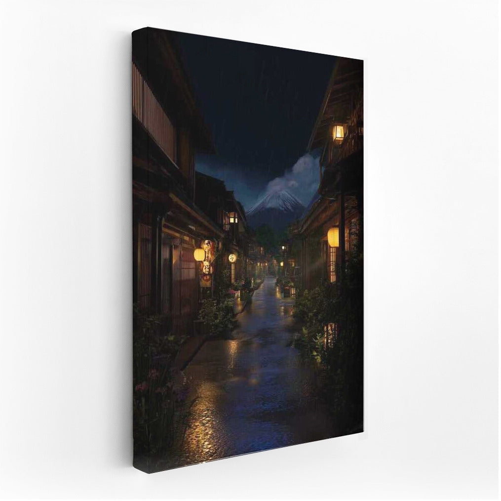 Architectural Symphony of the Streets: Evening Rain and Light of the Lanterns
