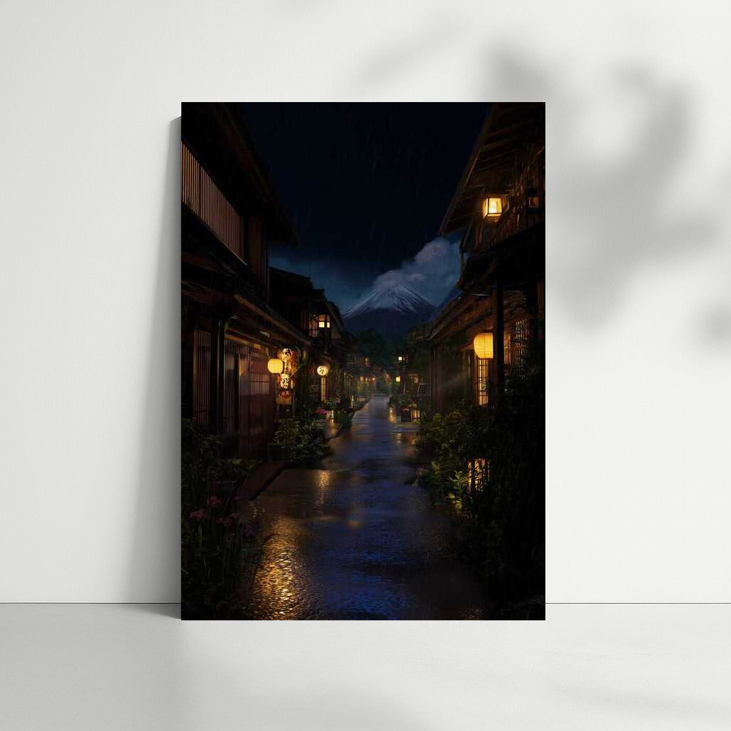 Architectural Symphony of the Streets: Evening Rain and Light of the Lanterns