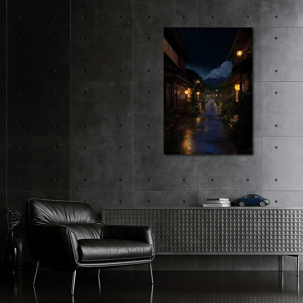 Architectural Symphony of the Streets: Evening Rain and Light of the Lanterns