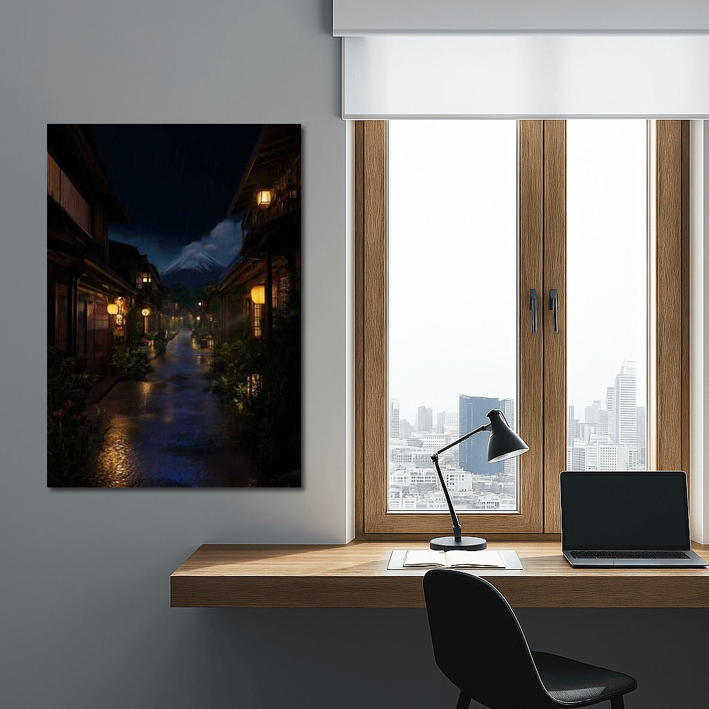 Architectural Symphony of the Streets: Evening Rain and Light of the Lanterns