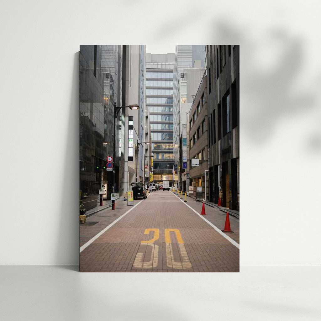 Narrow City Canyon: Architectural Street