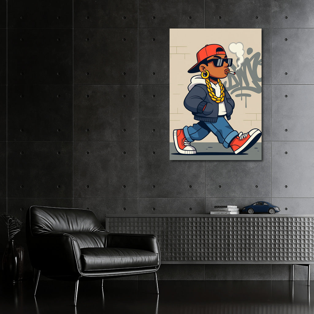 Streetwear Icon: Stylish Character in Sneakers