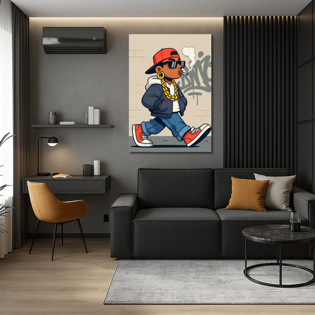 Streetwear Icon: Stylish Character in Sneakers