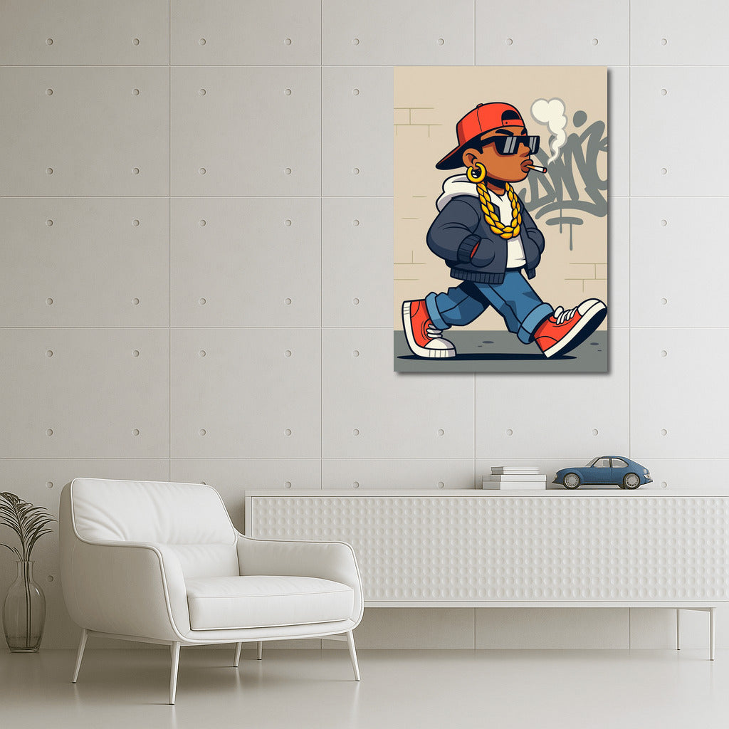 Streetwear Icon: Stylish Character in Sneakers