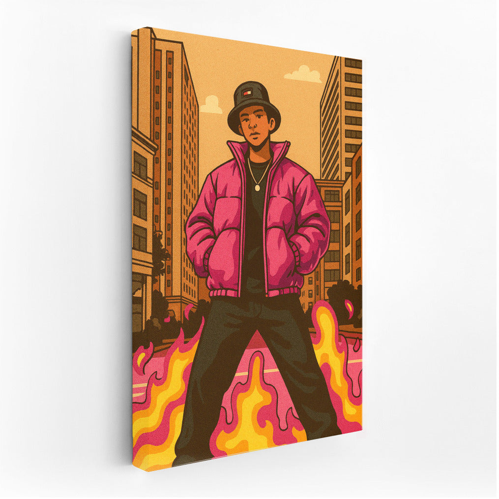 Bright Hero in the City: Streetwear Hype Culture Energy