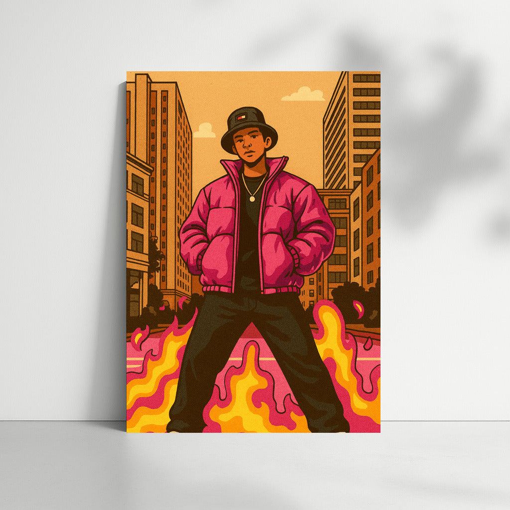 Bright Hero in the City: Streetwear Hype Culture Energy