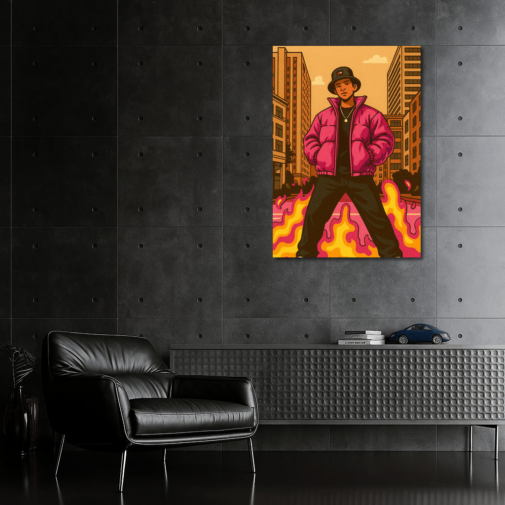 Bright Hero in the City: Streetwear Hype Culture Energy