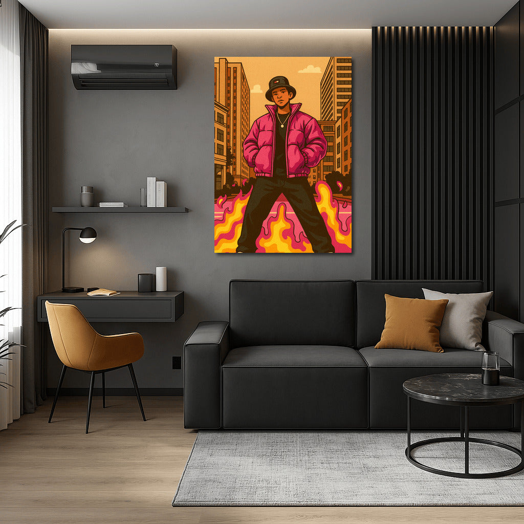 Bright Hero in the City: Streetwear Hype Culture Energy