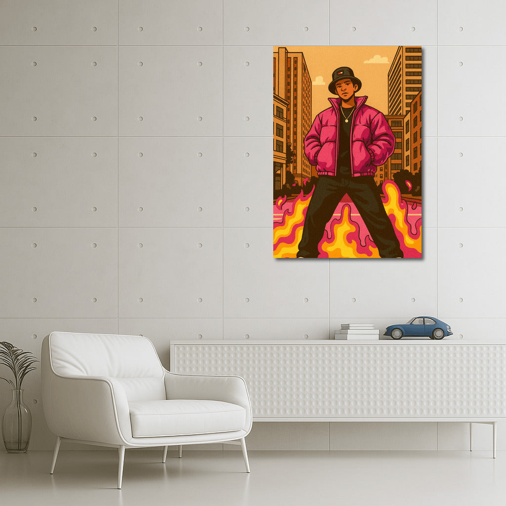 Bright Hero in the City: Streetwear Hype Culture Energy