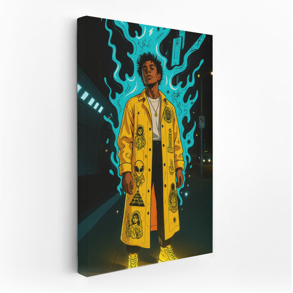 Street Energy: Stylish Character in Coat Streetwear Hype Culture