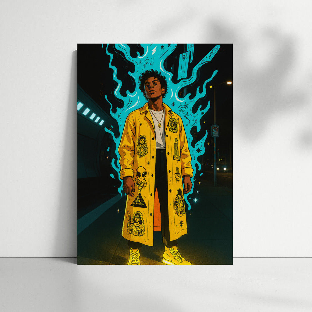Street Energy: Stylish Character in Coat Streetwear Hype Culture