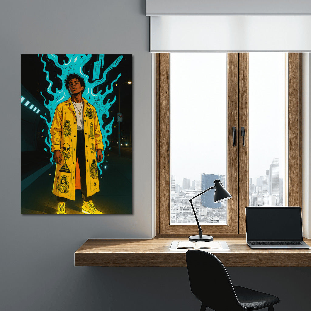 Street Energy: Stylish Character in Coat Streetwear Hype Culture