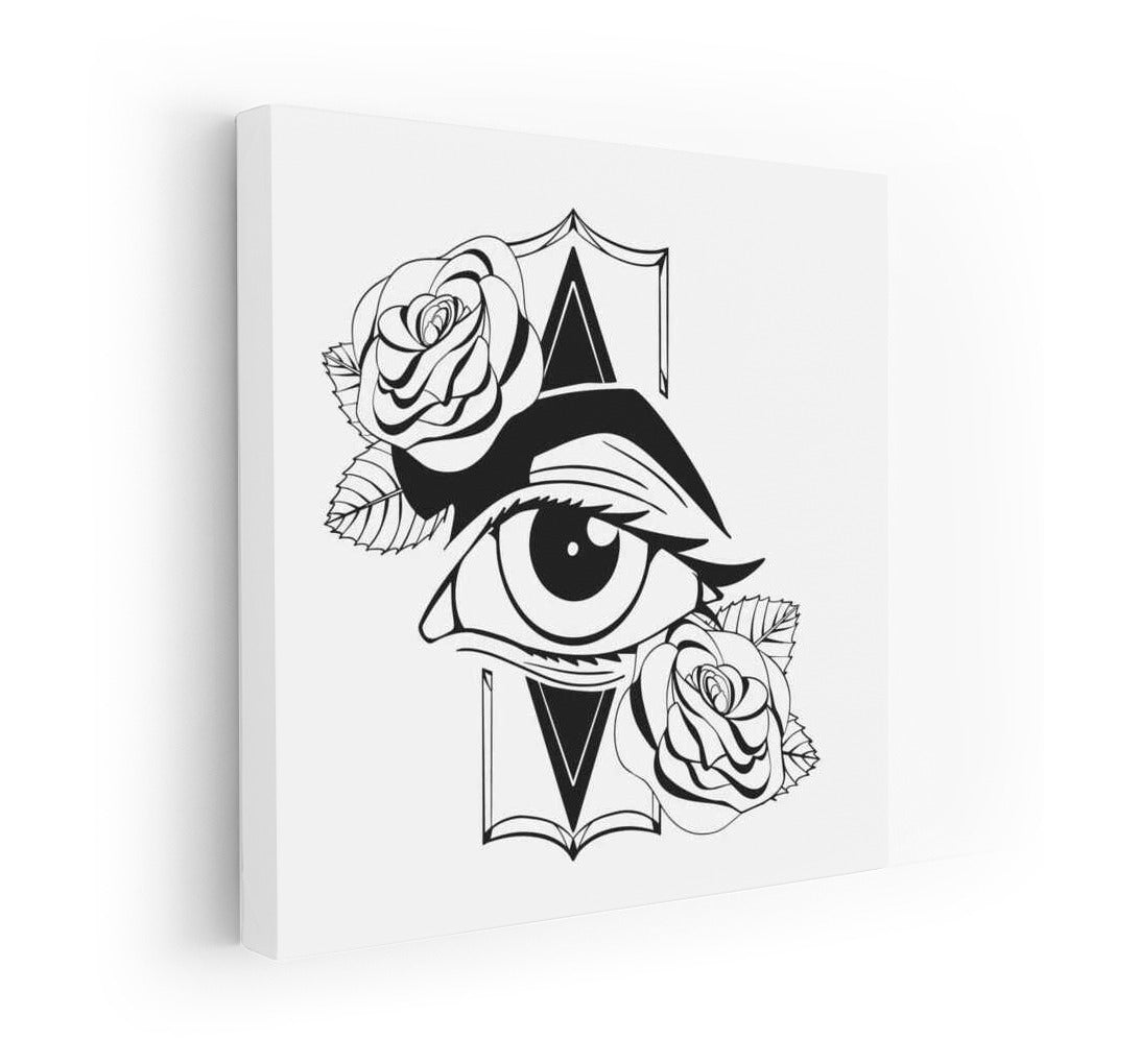 All Seeing Eye and Roses Tattoo: Mystical Charm