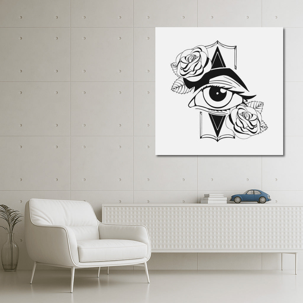 All Seeing Eye and Roses Tattoo: Mystical Charm