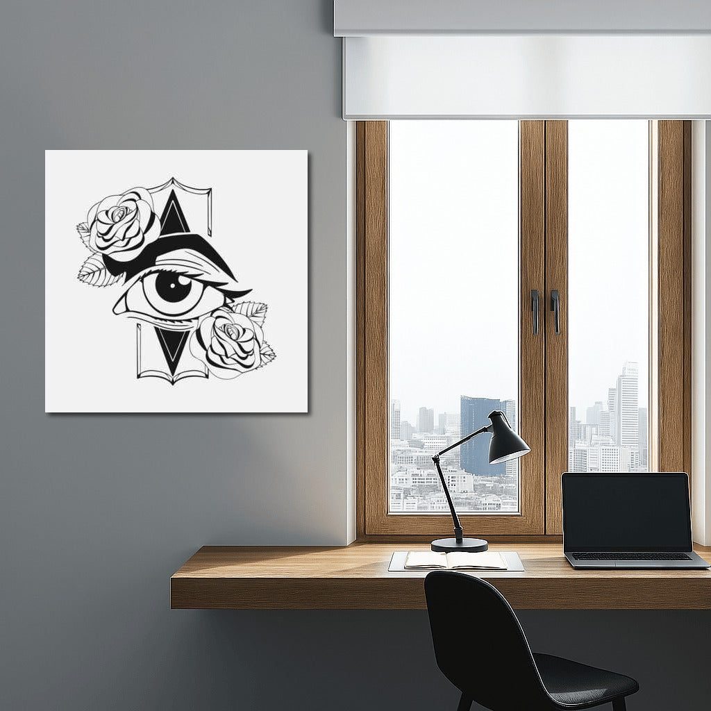 All Seeing Eye and Roses Tattoo: Mystical Charm